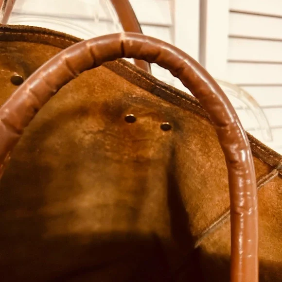 Brook Stone Brown Suede Tote Bag - Picture 3 of 6